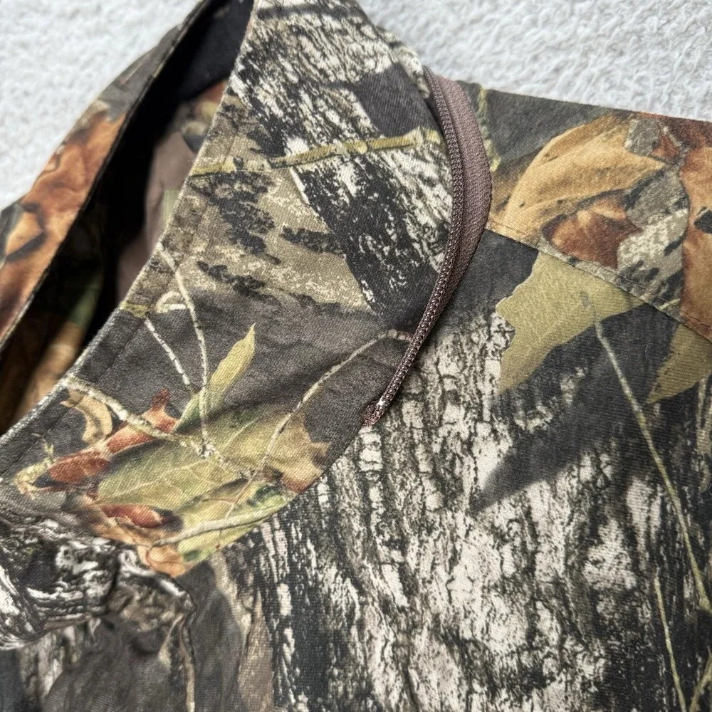 ScentLok Camo‎ Jacket Mens XL Full Zip Snap Hunting Coat Mossy Oak Pockets Lined